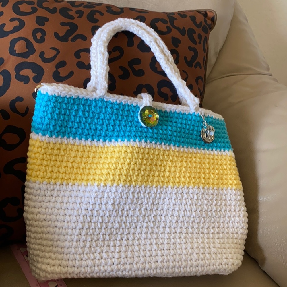 Handmade crocheted tote bag